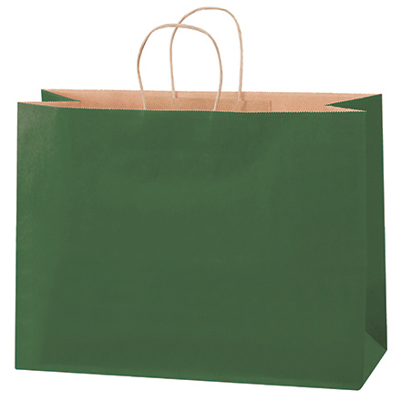 16 x 6 x 12" Green Tinted Shopping Bags