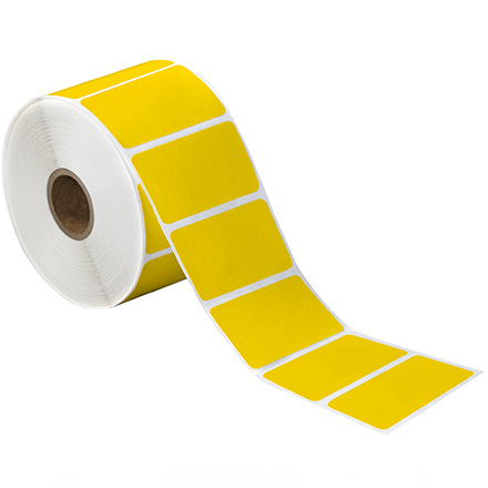 2 <span class='fraction'>1/4</span> x 1 <span class='fraction'>1/4</span>" Yellow Desktop Direct Thermal Label